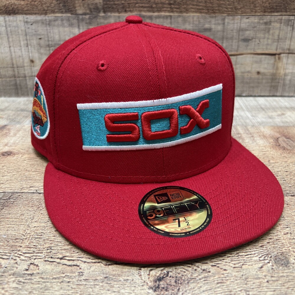 Chicago White Sox New Era 59fifty 75 Years Limited Fitted Red Hat Size 7.5 NEW.